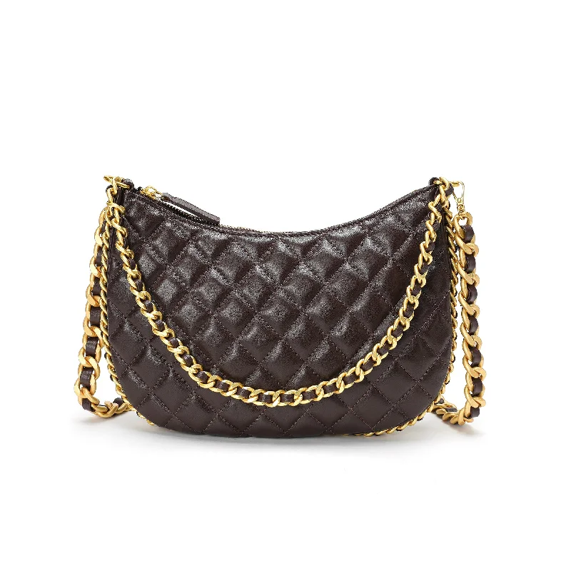 Tiffany & Fred Quilted Sheepskin Leather Crossbody Bag