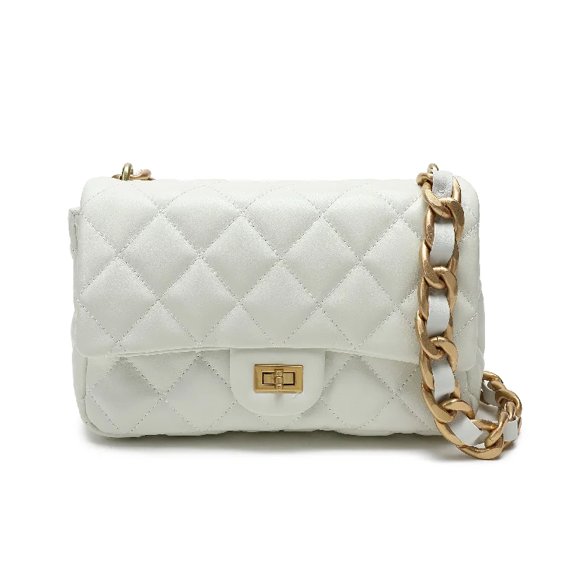 Tiffany & Fred Quilted Sheepskin Leather Shoulder Bag