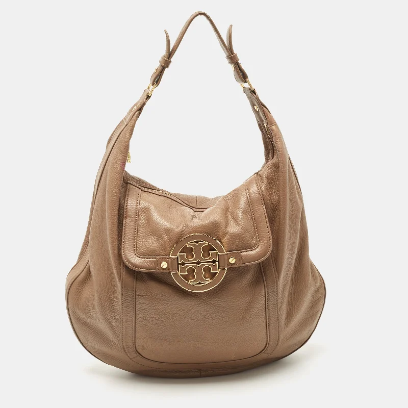 Tory Burch Beige Leather Amanda Hobo