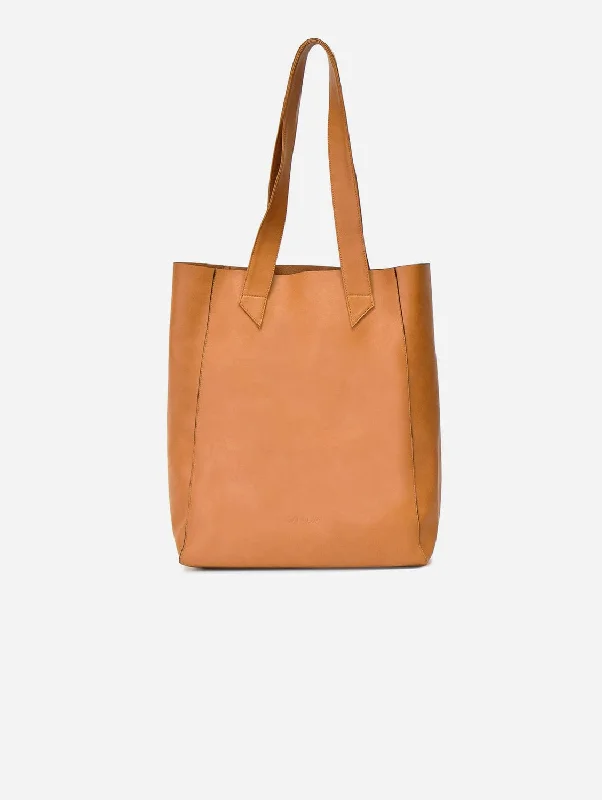 XXL Vegan Leather Tote Bag | Camel