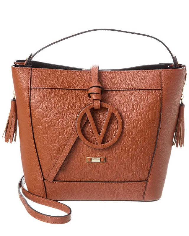 Valentino by Mario Valentino Callie Medallion Leather Shoulder Bag