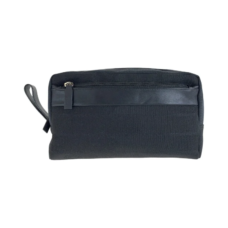 Versace Black Canvas Clutch Bag