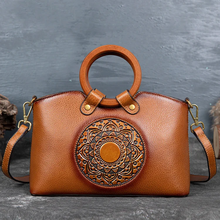 Vintage Womens Western Leather Crossbody Purse Shoulder Handbags For Women