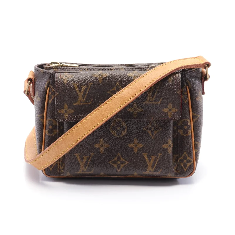 Vivacite Pm Monogram Shoulder Bag Pvc Leather Brown