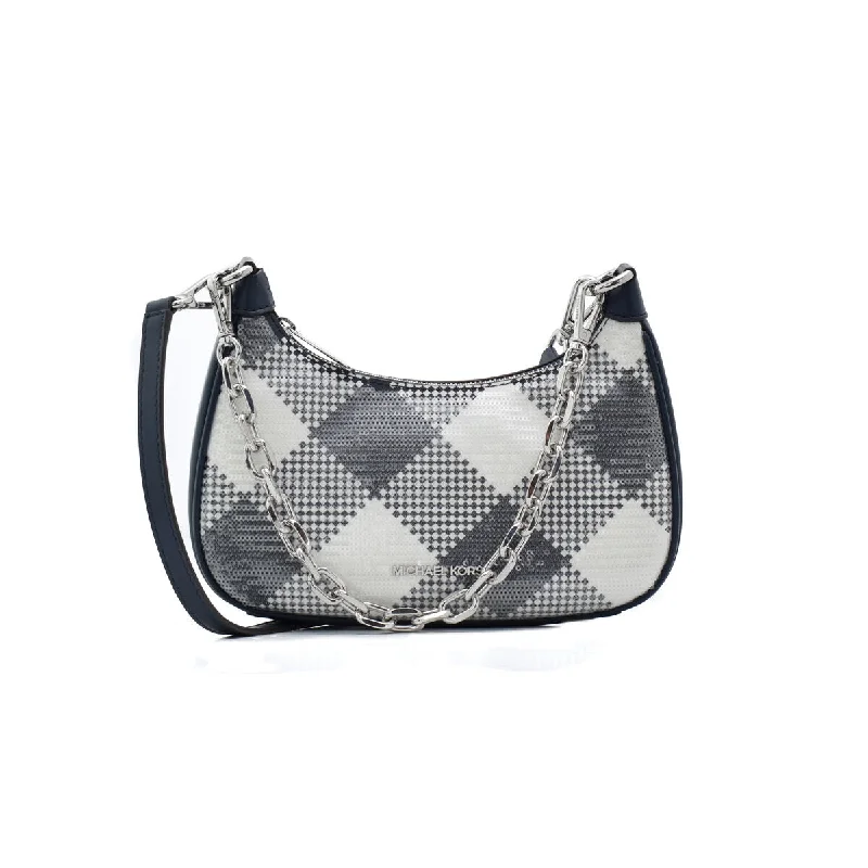 Michael Kors Cora Gingham Shoulder Bag Blue