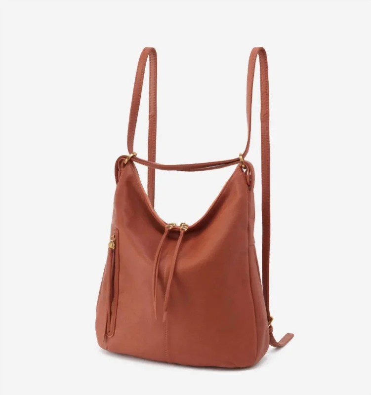 Women's Merrin Convertible Backpack/shoulder Bag In Cognac Soft Leather