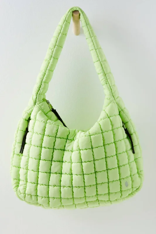 Women's Quilted Carry-All Bag In Pale Neon