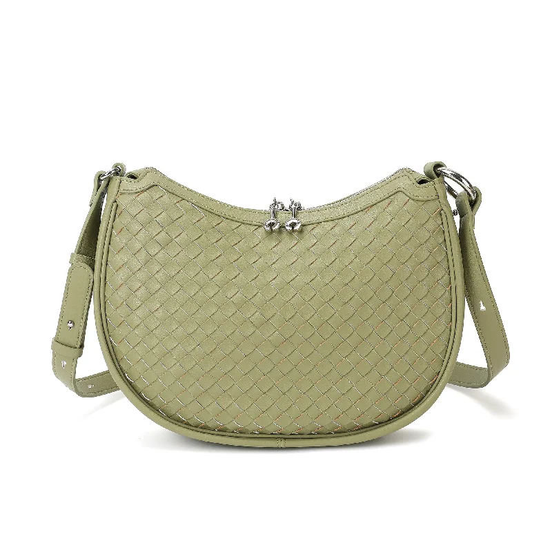 Woven-Leather Shoulder Bag