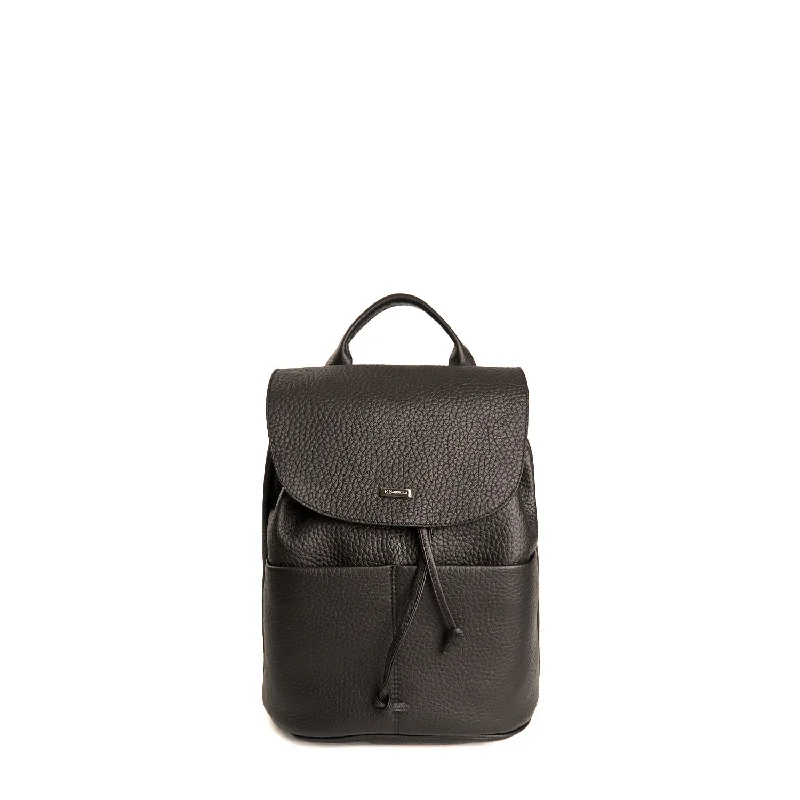 BLACK BACKPACK DOUBLE POCKETS