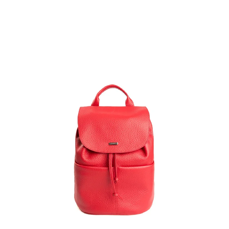 RED BACKPACK DOUBLE POCKETS