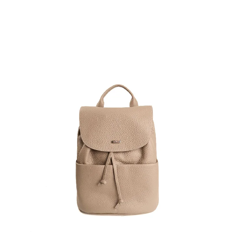 TAUPE BACKPACK DOUBLE POCKETS