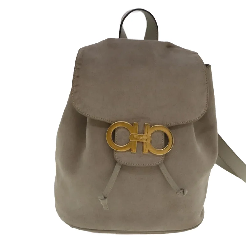 Salvatore Ferragamo Gancini  Suede Backpack Bag (Pre-Owned)