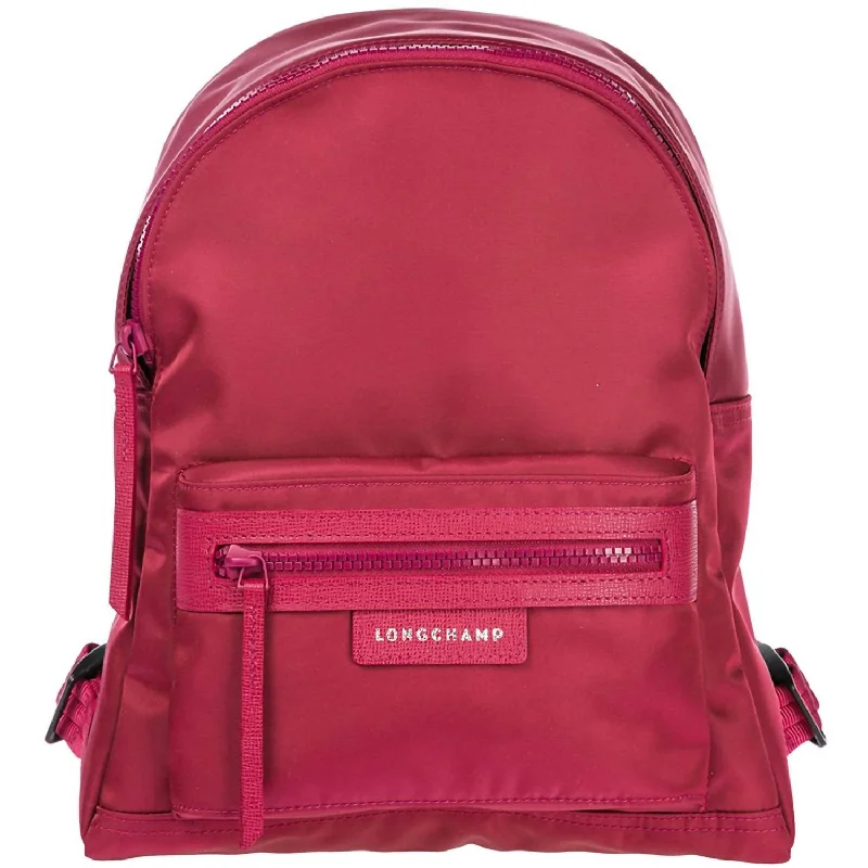 Women'S Rucksack Leather Trim Travel Backpack in Fuchsia